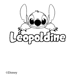 Coloriage pr&eacute;nom L&eacute;opoldine - d&eacute;cor Stitch