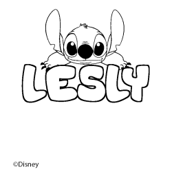 Coloriage pr&eacute;nom LESLY - d&eacute;cor Stitch