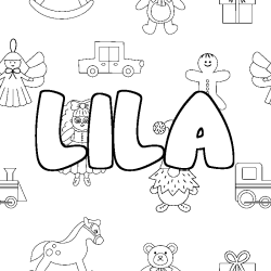 Coloriage LILA - d&eacute;cor Jouets