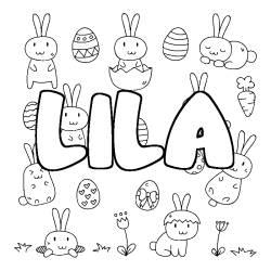 Coloriage LILA - d&eacute;cor Paques