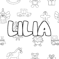 Coloriage LILIA - d&eacute;cor Jouets