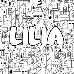 Coloriage LILIA - d&eacute;cor Ville