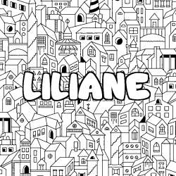 Coloriage LILIANE - d&eacute;cor Ville