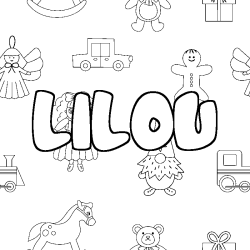Coloriage LILOU - d&eacute;cor Jouets
