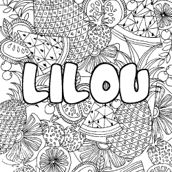 Coloriage LILOU - d&eacute;cor Mandala fruits