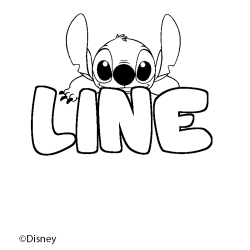 Coloriage pr&eacute;nom LINE - d&eacute;cor Stitch