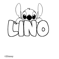 Coloriage pr&eacute;nom LINO - d&eacute;cor Stitch