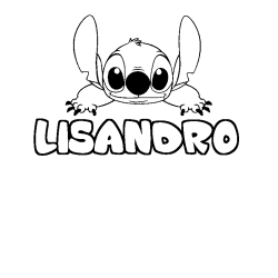 Coloriage prénom LISANDRO - décor Stitch
