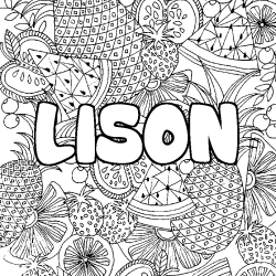 Coloriage LISON - d&eacute;cor Mandala fruits