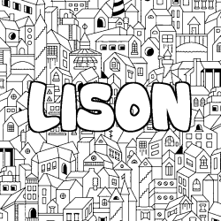 Coloriage LISON - d&eacute;cor Ville