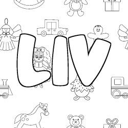 Coloriage LIV - d&eacute;cor Jouets