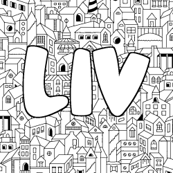 Coloriage LIV - d&eacute;cor Ville