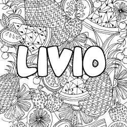 Coloriage LIVIO - d&eacute;cor Mandala fruits