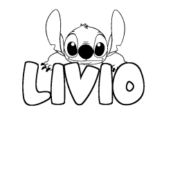 Coloriage prénom LIVIO - décor Stitch