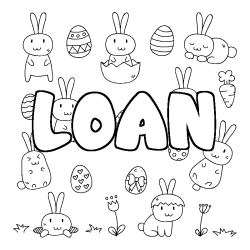 Coloriage LOAN - d&eacute;cor Paques