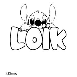 Coloriage pr&eacute;nom LO&Iuml;K - d&eacute;cor Stitch