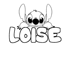 Coloriage prénom LOISE - décor Stitch
