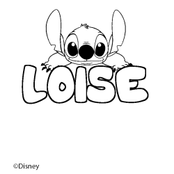 Coloriage pr&eacute;nom LOISE - d&eacute;cor Stitch