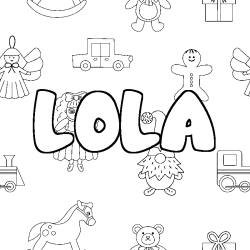 Coloriage LOLA - d&eacute;cor Jouets