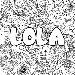 Coloriage LOLA - d&eacute;cor Mandala fruits