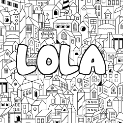 Coloriage LOLA - d&eacute;cor Ville