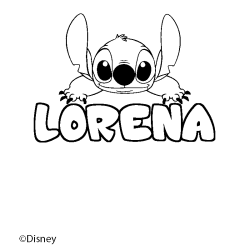 Coloriage LORENA - d&eacute;cor Stitch