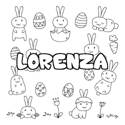 Coloriage LORENZA - d&eacute;cor Paques