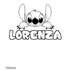 Coloriage LORENZA - d&eacute;cor Stitch