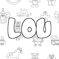 Coloriage LOU - d&eacute;cor Jouets