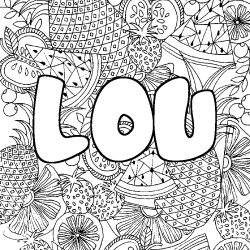 Coloriage LOU - d&eacute;cor Mandala fruits
