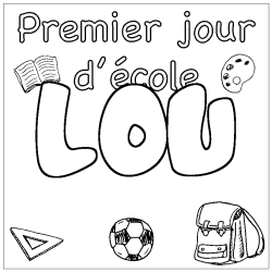Coloriage LOU - d&eacute;cor Premier jour d'&eacute;cole