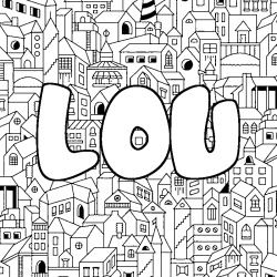 Coloriage LOU - d&eacute;cor Ville