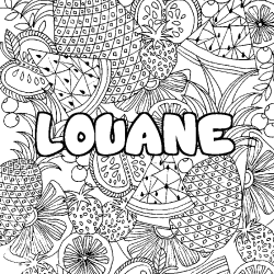 Coloriage LOUANE - d&eacute;cor Mandala fruits