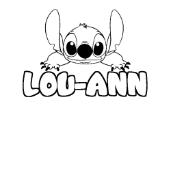 Coloriage prénom LOU-ANN - décor Stitch