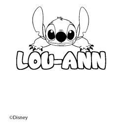 Coloriage pr&eacute;nom LOU-ANN - d&eacute;cor Stitch