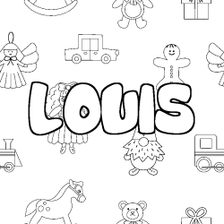 Coloriage LOUIS - d&eacute;cor Jouets