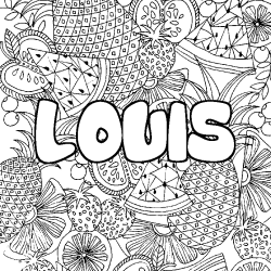 Coloriage LOUIS - d&eacute;cor Mandala fruits