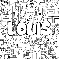 Coloriage LOUIS - d&eacute;cor Ville