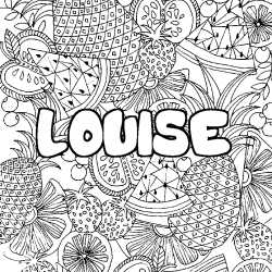 Coloriage LOUISE - d&eacute;cor Mandala fruits