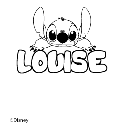 Coloriage pr&eacute;nom LOUISE - d&eacute;cor Stitch