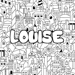 Coloriage LOUISE - d&eacute;cor Ville