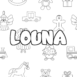 Coloriage LOUNA - d&eacute;cor Jouets