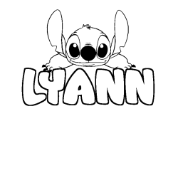 Coloriage prénom LYANN - décor Stitch