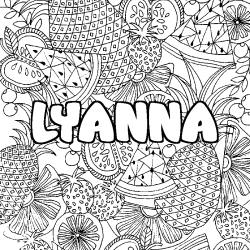 Coloriage LYANNA - d&eacute;cor Mandala fruits