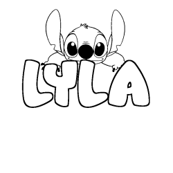 Coloriage prénom LYLA - décor Stitch