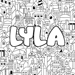 Coloriage LYLA - d&eacute;cor Ville