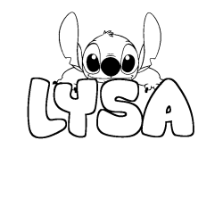 Coloriage prénom LYSA - décor Stitch