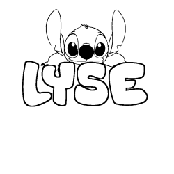 Coloriage prénom LYSE - décor Stitch