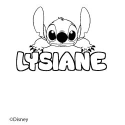 Coloriage pr&eacute;nom LYSIANE - d&eacute;cor Stitch