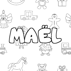 Coloriage MA&Euml;L - d&eacute;cor Jouets